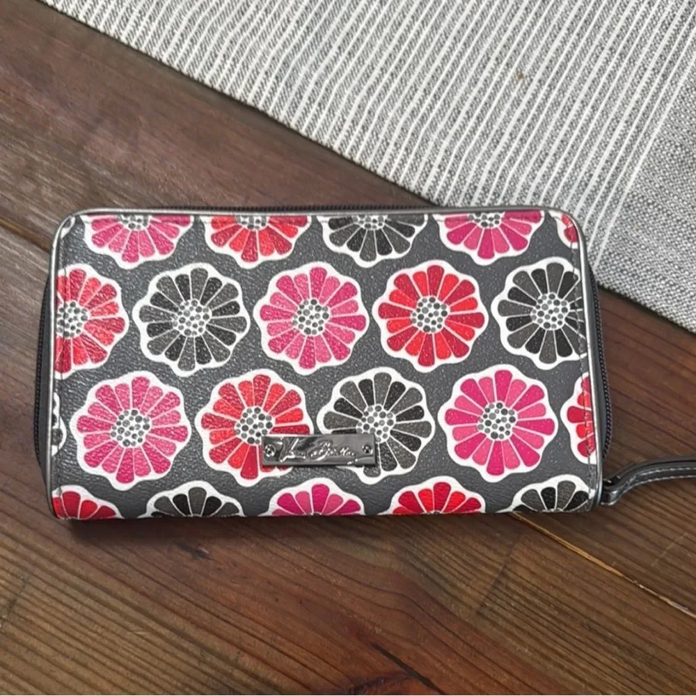Vera Bradley Red and Pink Floral Wristlet Wallet